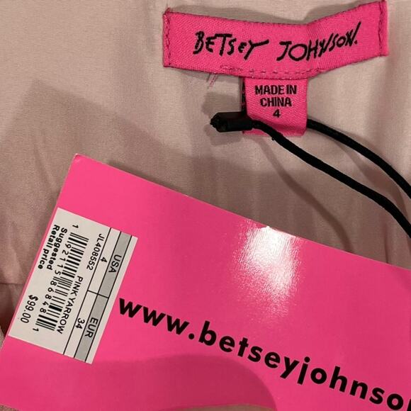 Betsey Johnson Dress Sunset Floral Wrap Pink Purple Ruffle Nwt $99 Sz 4 - Picture 11 of 15